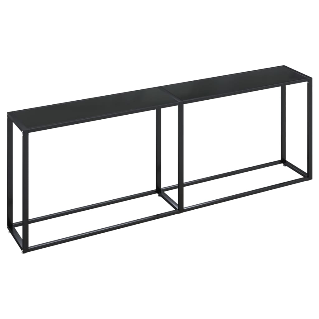 Table console Noir 220x35x75,5 cm Verre trempé Tables d'appoint vidaXL