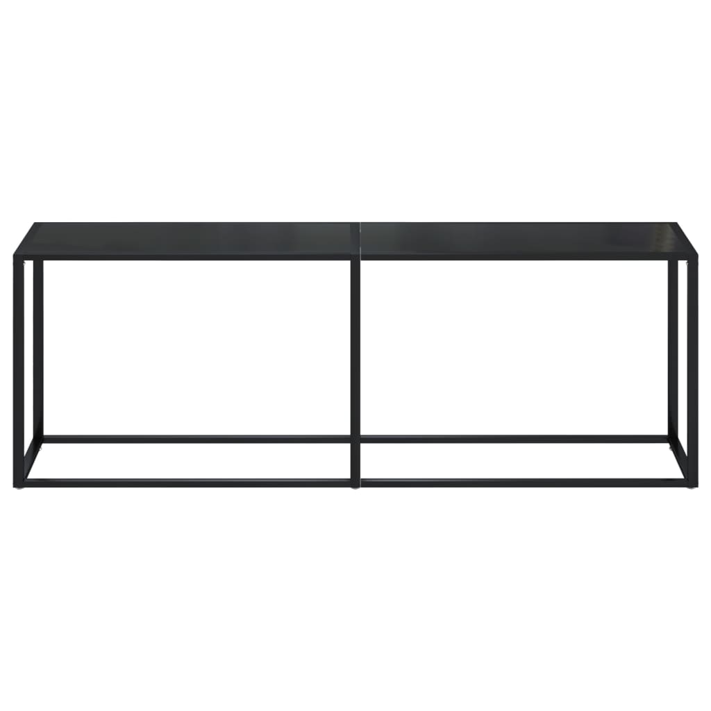 Table console Noir 220x35x75,5 cm Verre trempé Tables d'appoint vidaXL