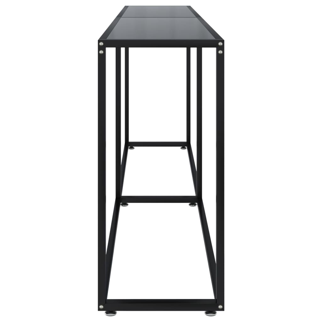 Table console Noir 220x35x75,5 cm Verre trempé Tables d'appoint vidaXL