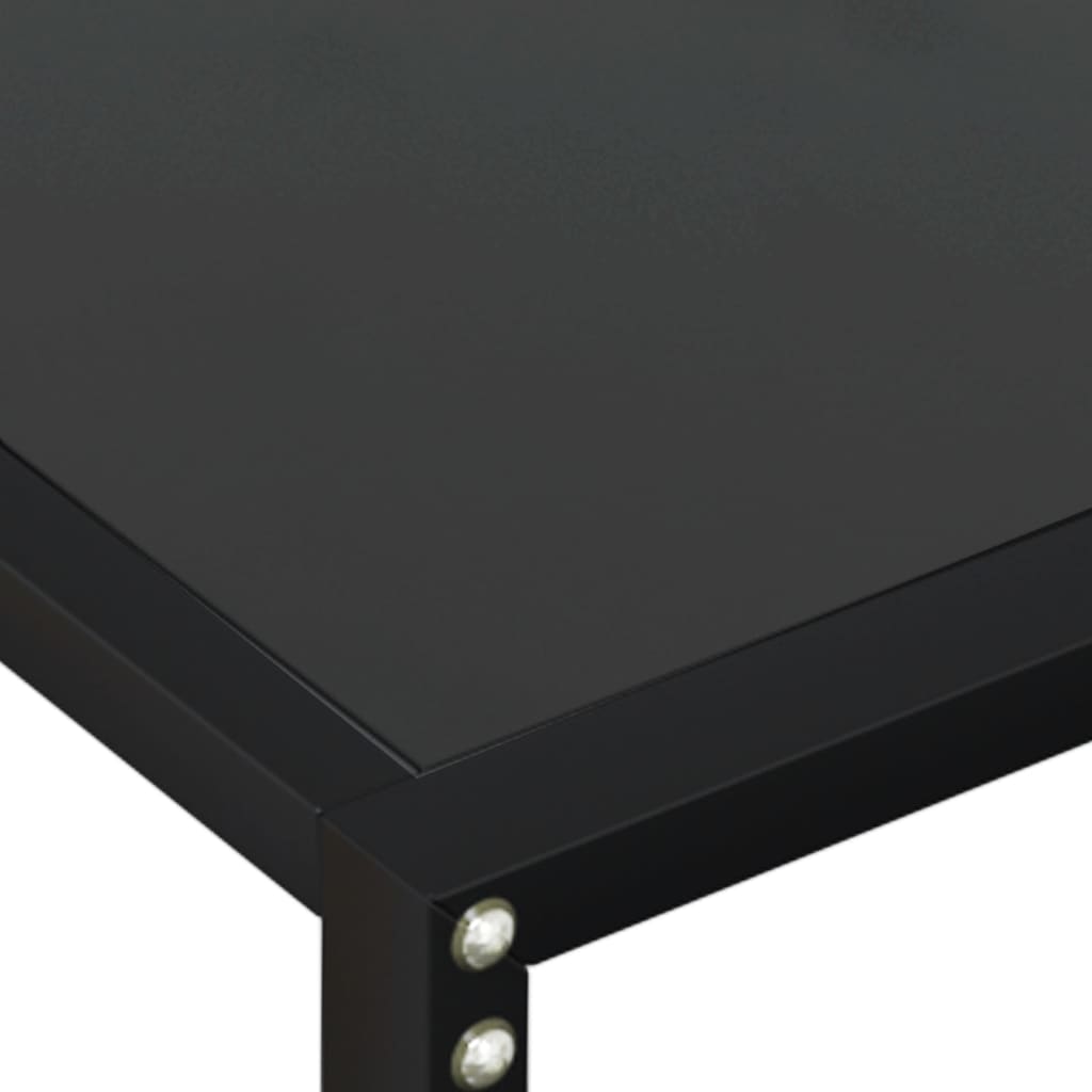 Table console Noir 220x35x75,5 cm Verre trempé Tables d'appoint vidaXL