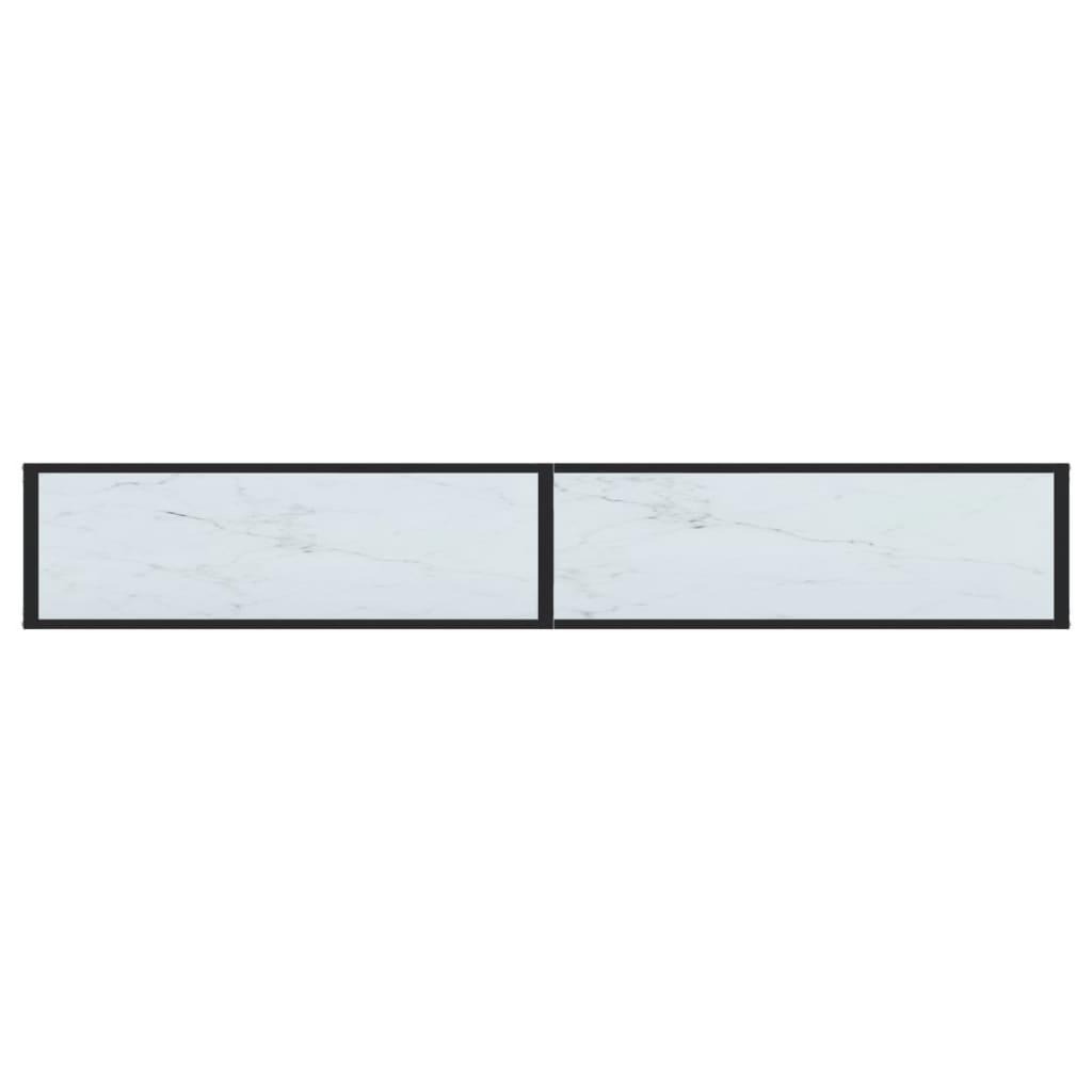 Table console Marbre blanc 220x35x75,5 cm Verre trempé - XIOS