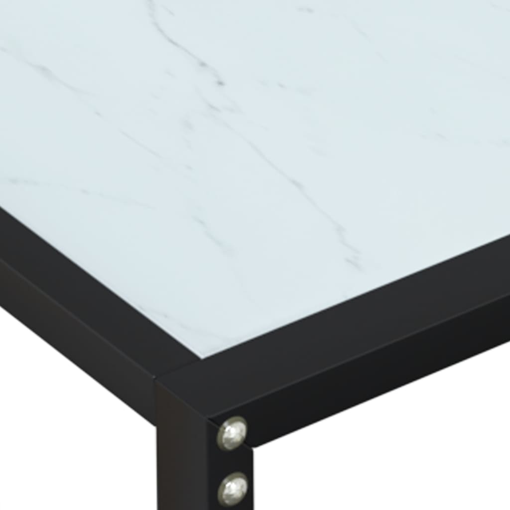 Table console Marbre blanc 220x35x75,5 cm Verre trempé - XIOS