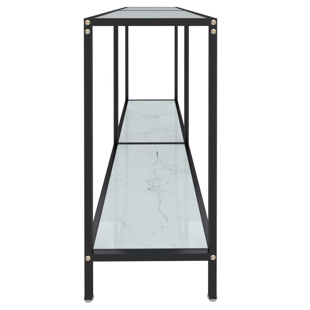 Table console Blanc 140x35x75,5 cm Verre trempé - XIOS