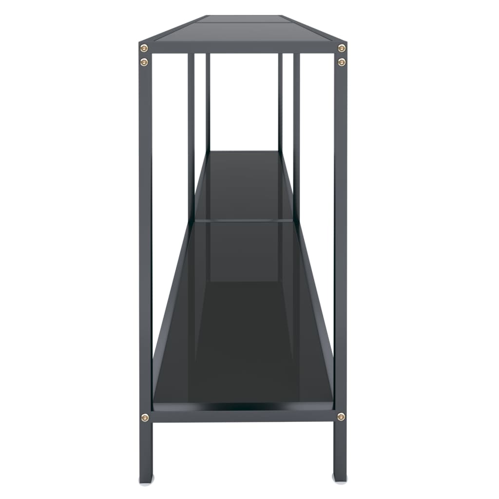 Table console Noir 160x35x75,5 cm Verre trempé - XIOS