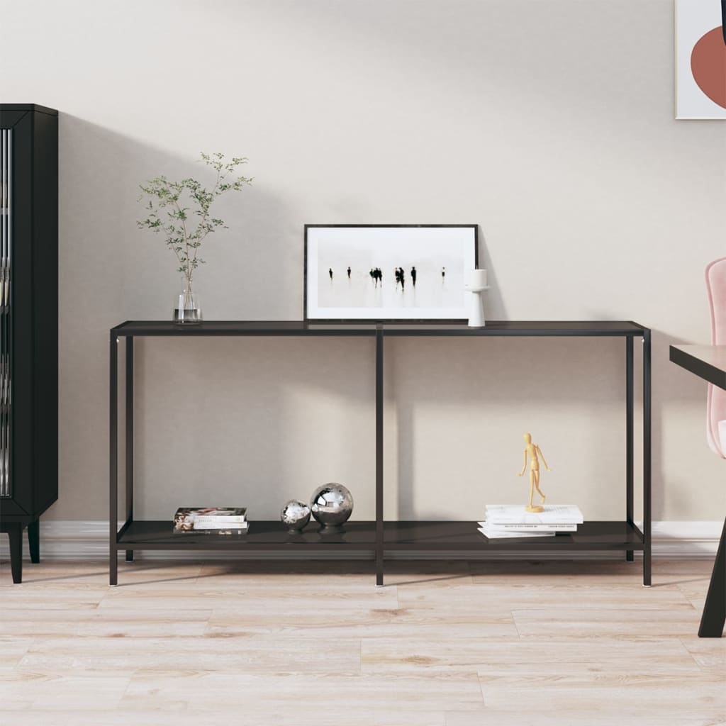Table console Noir 160x35x75,5 cm Verre trempé - XIOS