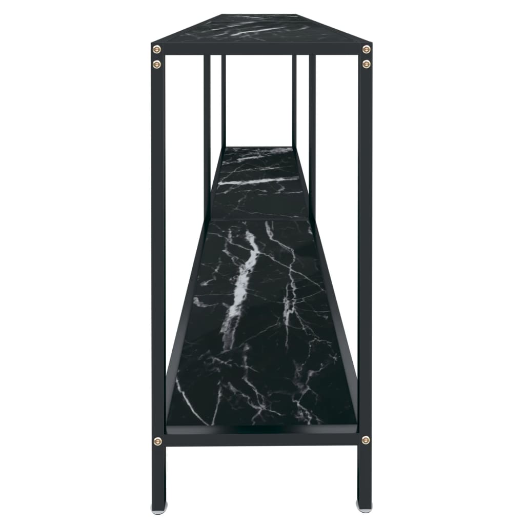Table console Noir 180x35x75,5 cm Verre trempé - XIOS