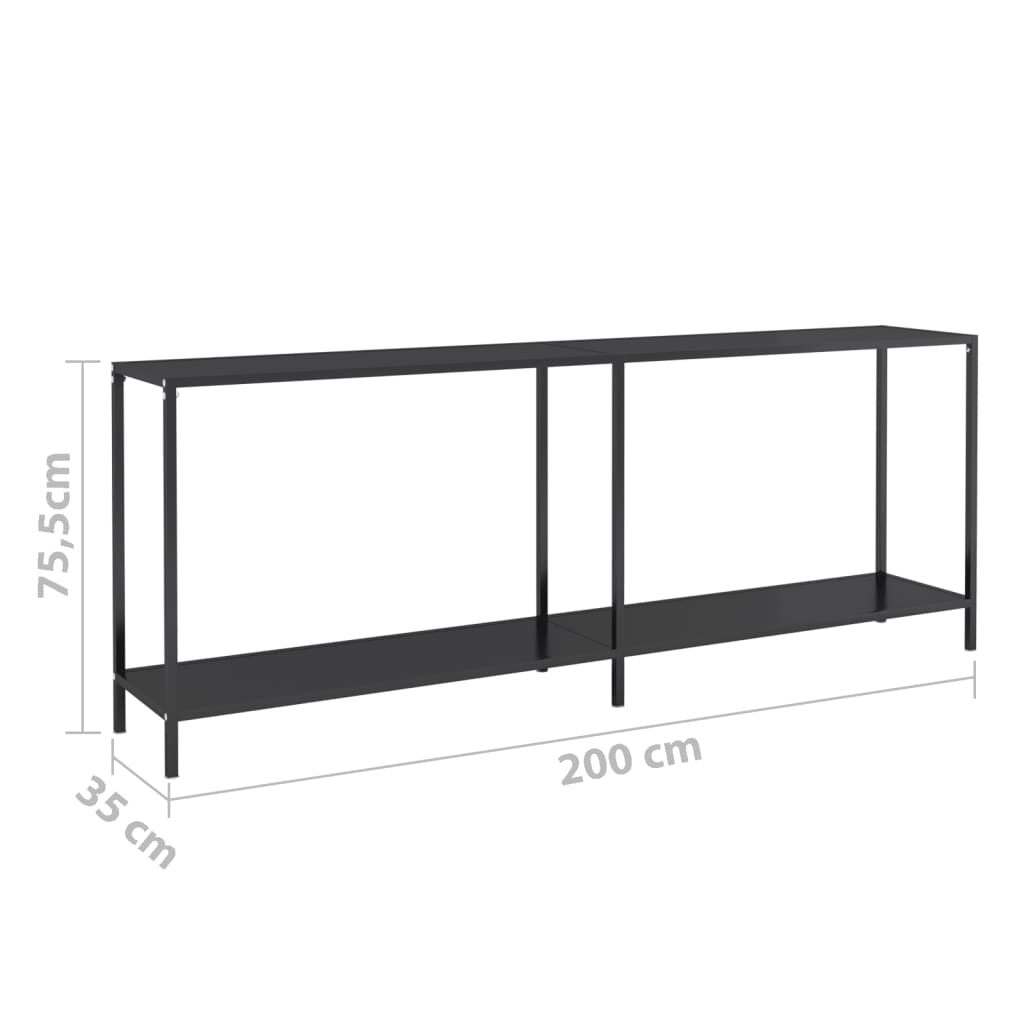 Table console Noir 200x35x75,5 cm Verre trempé - XIOS