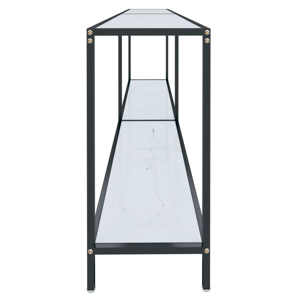 Table console Blanc 200x35x75,5 cm Verre trempé - XIOS
