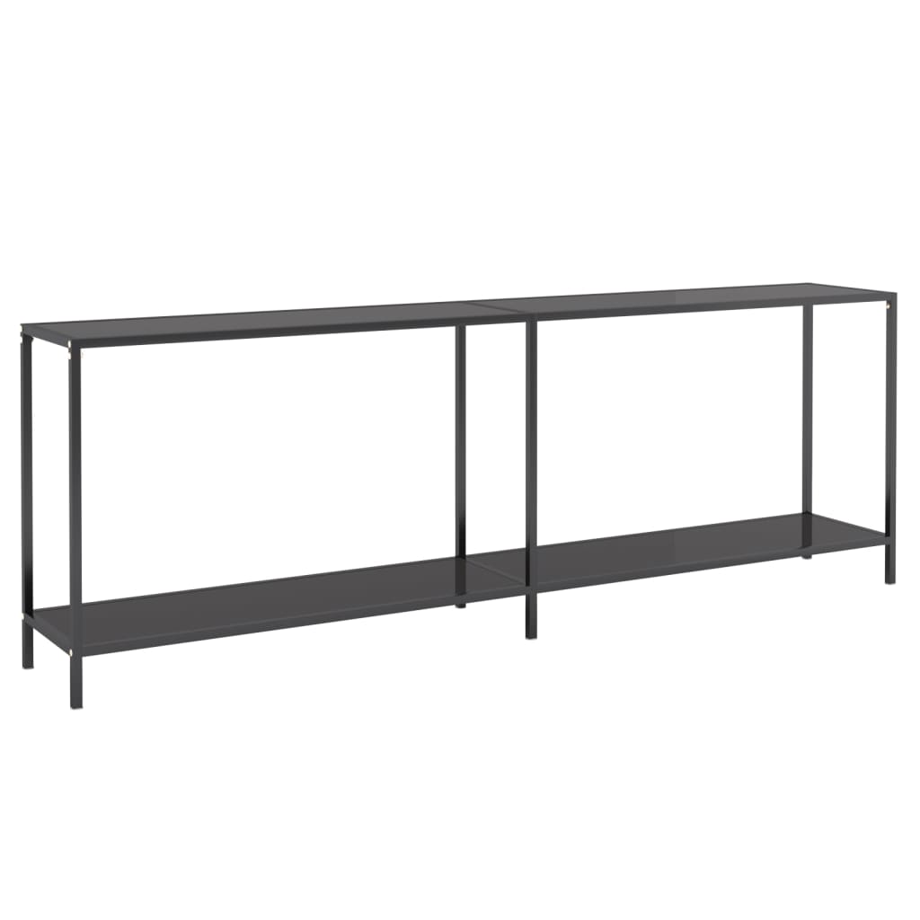 Table console Noir 220x35x75,5 cm Verre trempé - XIOS