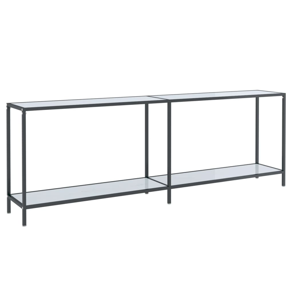 Table console Blanc 220x35x75,5 cm Verre trempé - XIOS