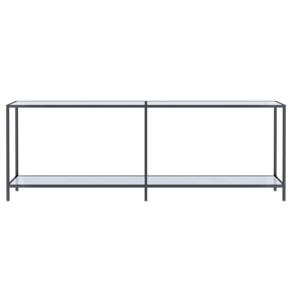 Table console Blanc 220x35x75,5 cm Verre trempé - XIOS
