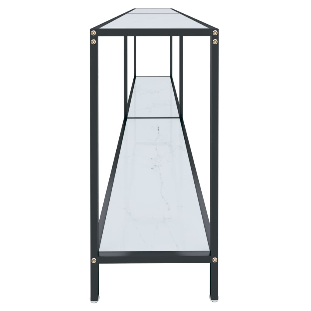 Table console Blanc 220x35x75,5 cm Verre trempé - XIOS