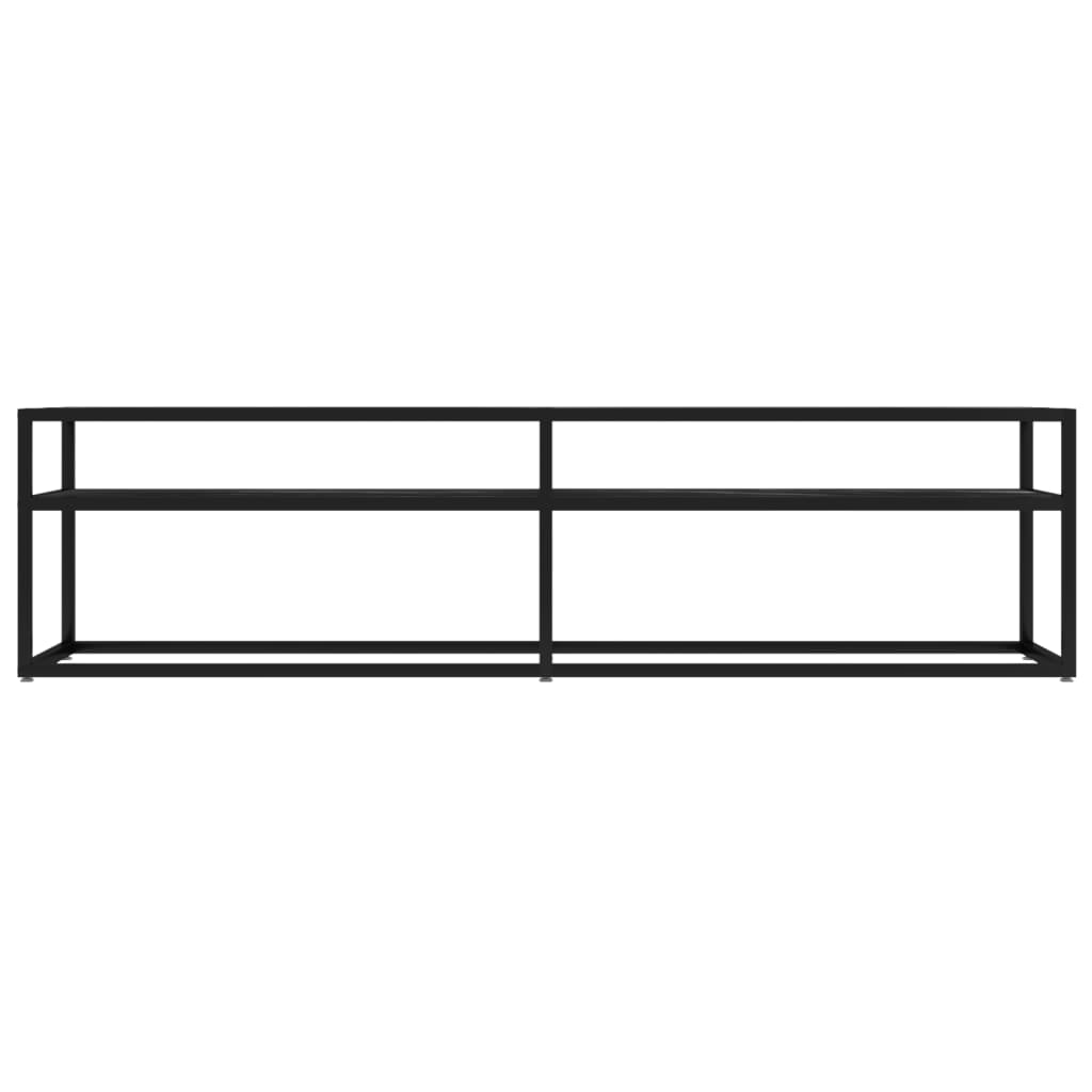 Meuble TV Marbre noir 160x40x40,5 cm Verre trempé Meubles TV vidaXL   