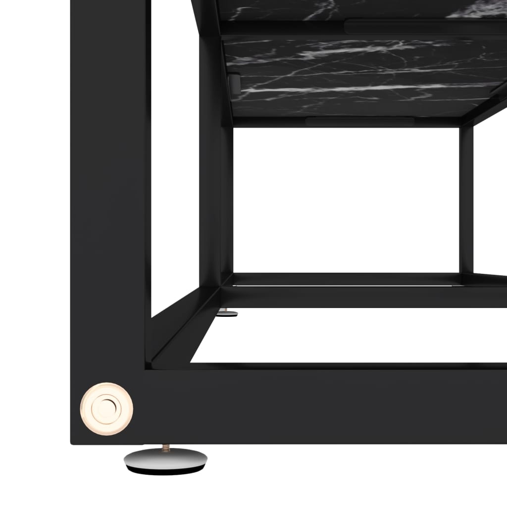 Meuble TV Marbre noir 160x40x40,5 cm Verre trempé Meubles TV vidaXL   