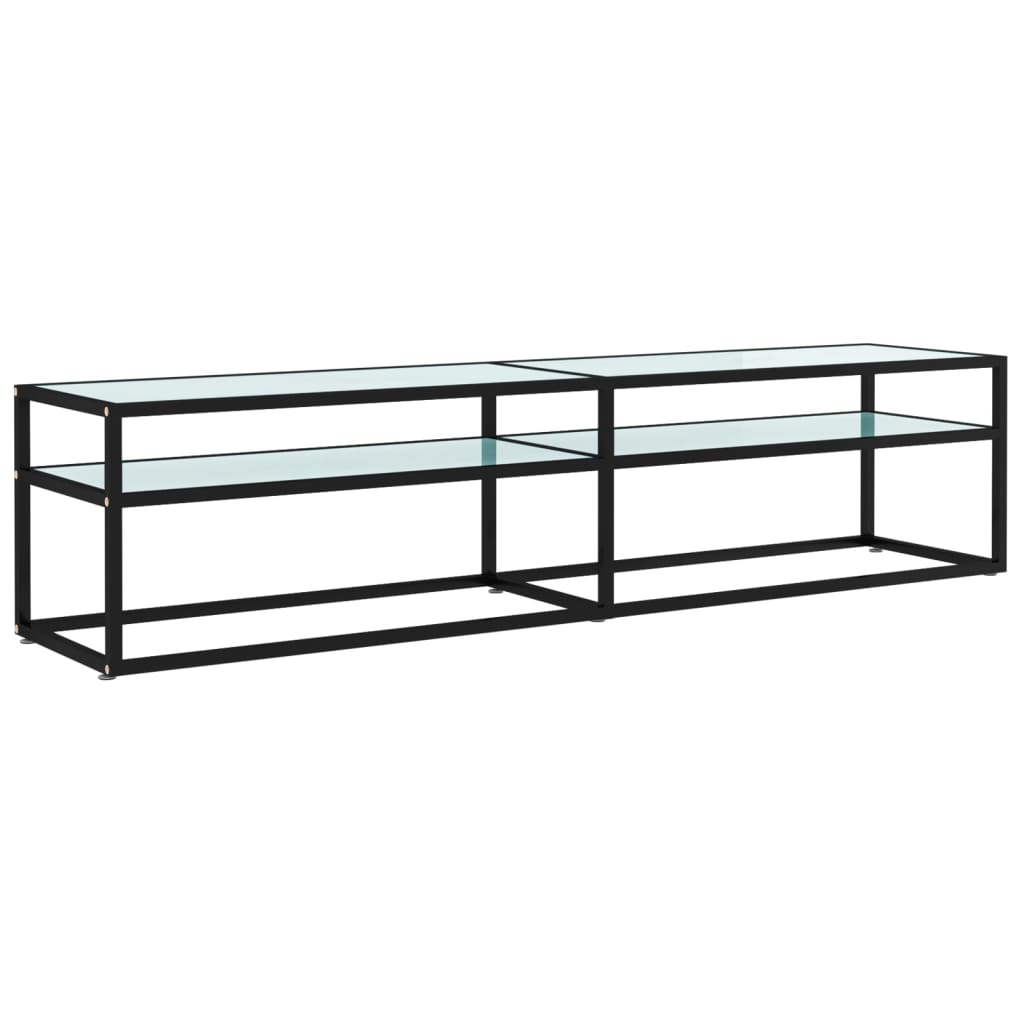 Meuble TV Marbre blanc 180x40x40,5 cm Verre trempé Meubles TV vidaXL   