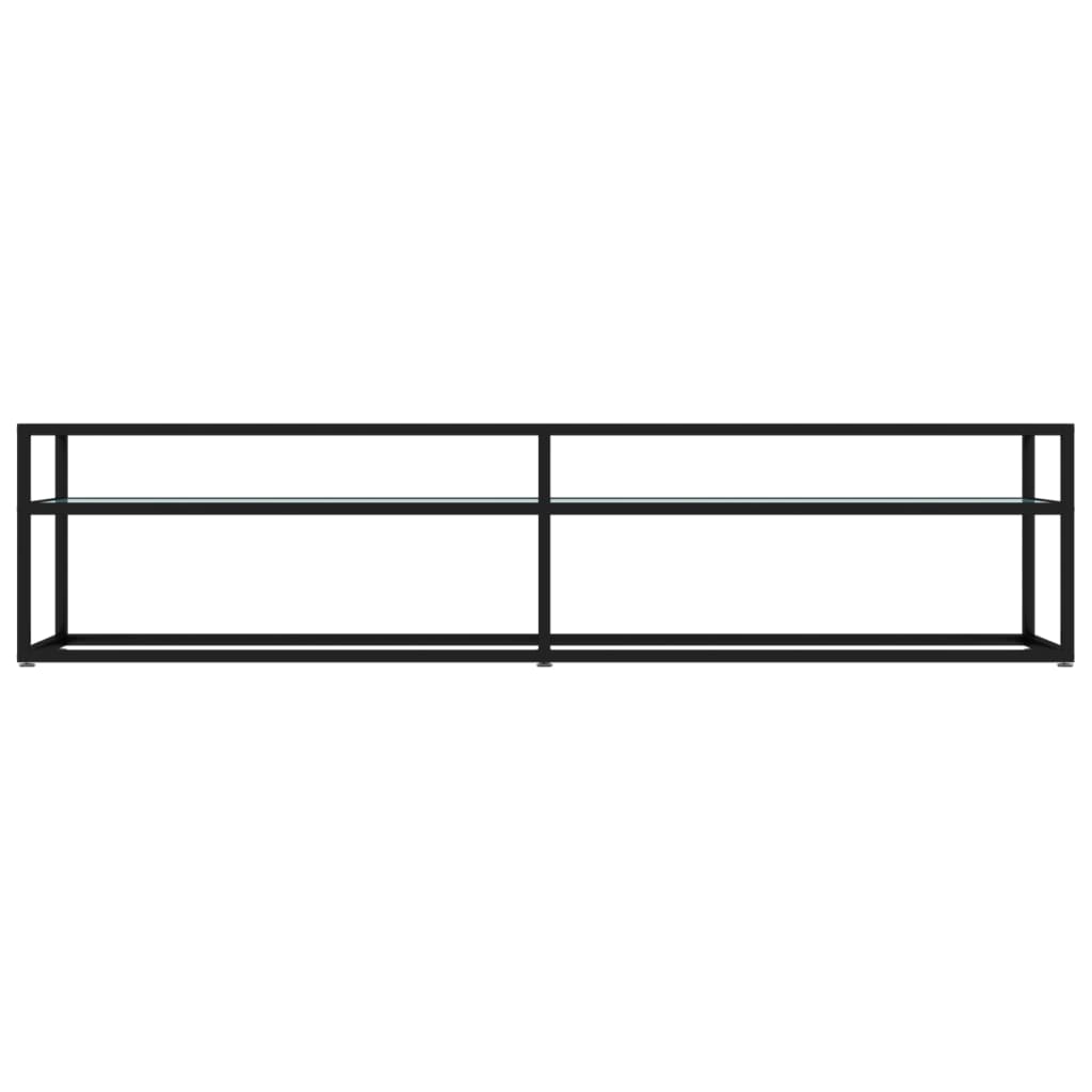 Meuble TV Marbre blanc 180x40x40,5 cm Verre trempé Meubles TV vidaXL   