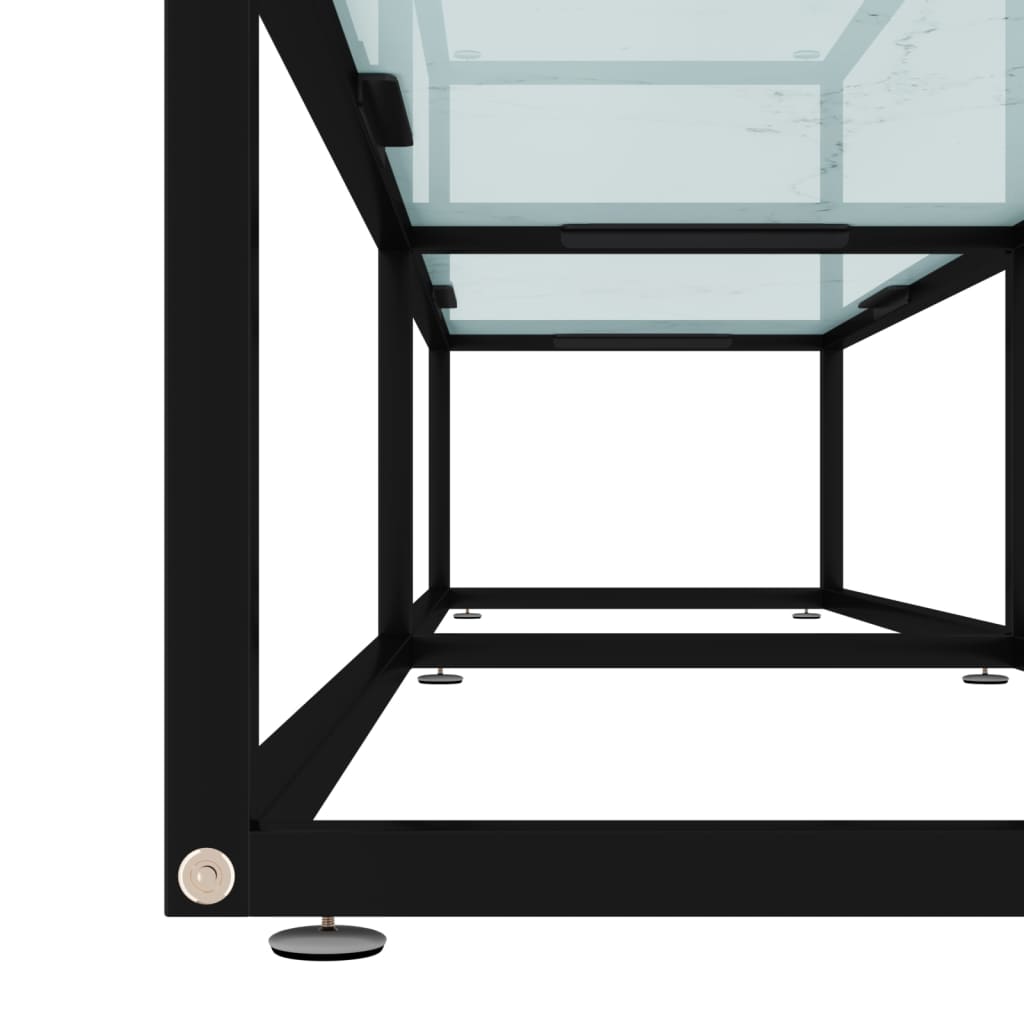 Meuble TV Marbre blanc 180x40x40,5 cm Verre trempé Meubles TV vidaXL   