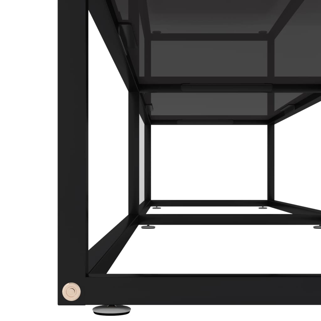 Meuble TV noir 200x40x40,5 cm verre trempé - XIOS