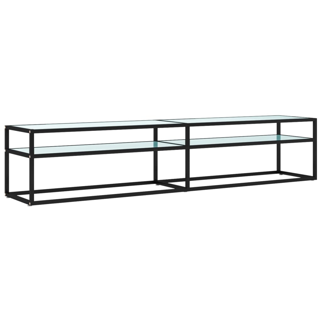 Meuble TV Marbre blanc 200x40x40,5 cm Verre trempé Meubles TV vidaXL   