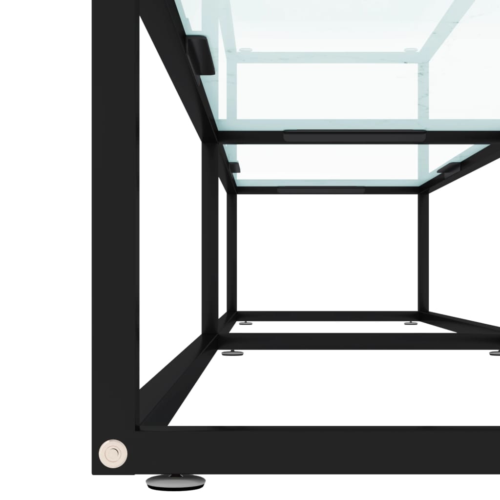 Meuble TV Marbre blanc 200x40x40,5 cm Verre trempé Meubles TV vidaXL   