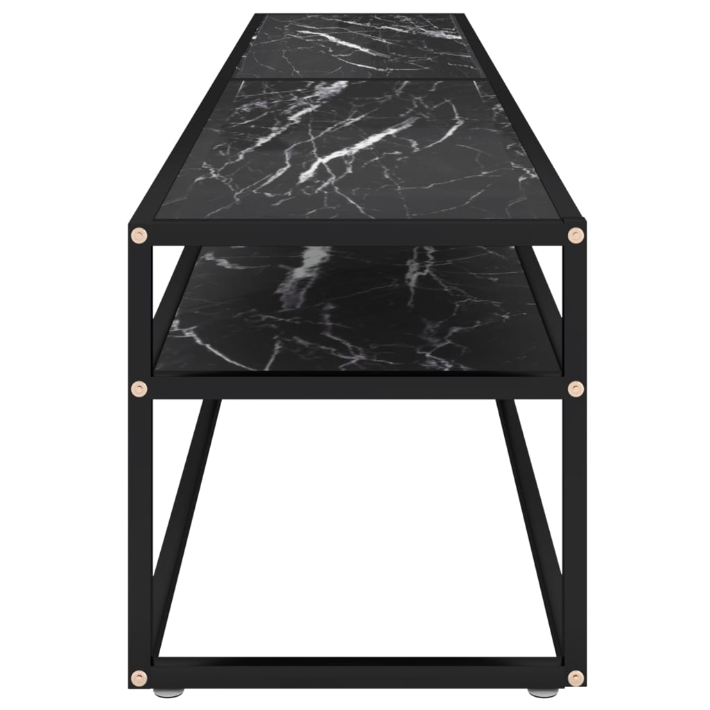 Meuble TV marbre noir 200x40x40,5 cm verre trempé Meubles TV vidaXL   