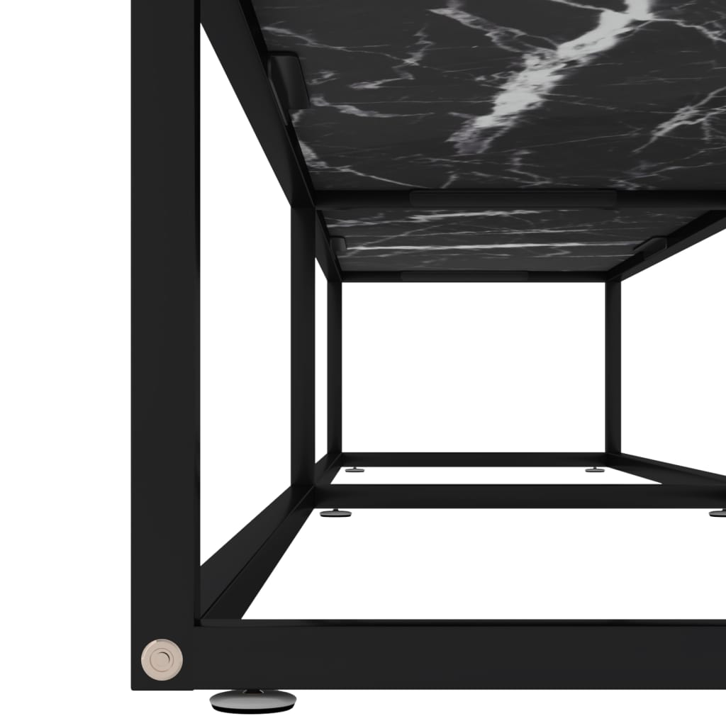Meuble TV marbre noir 200x40x40,5 cm verre trempé Meubles TV vidaXL   