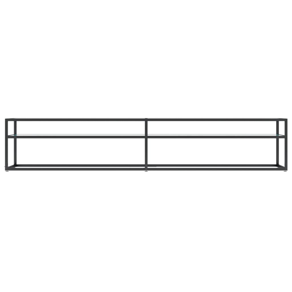 Meuble TV Marbre blanc 220x40x40,5 cm Verre trempé Meubles TV vidaXL   