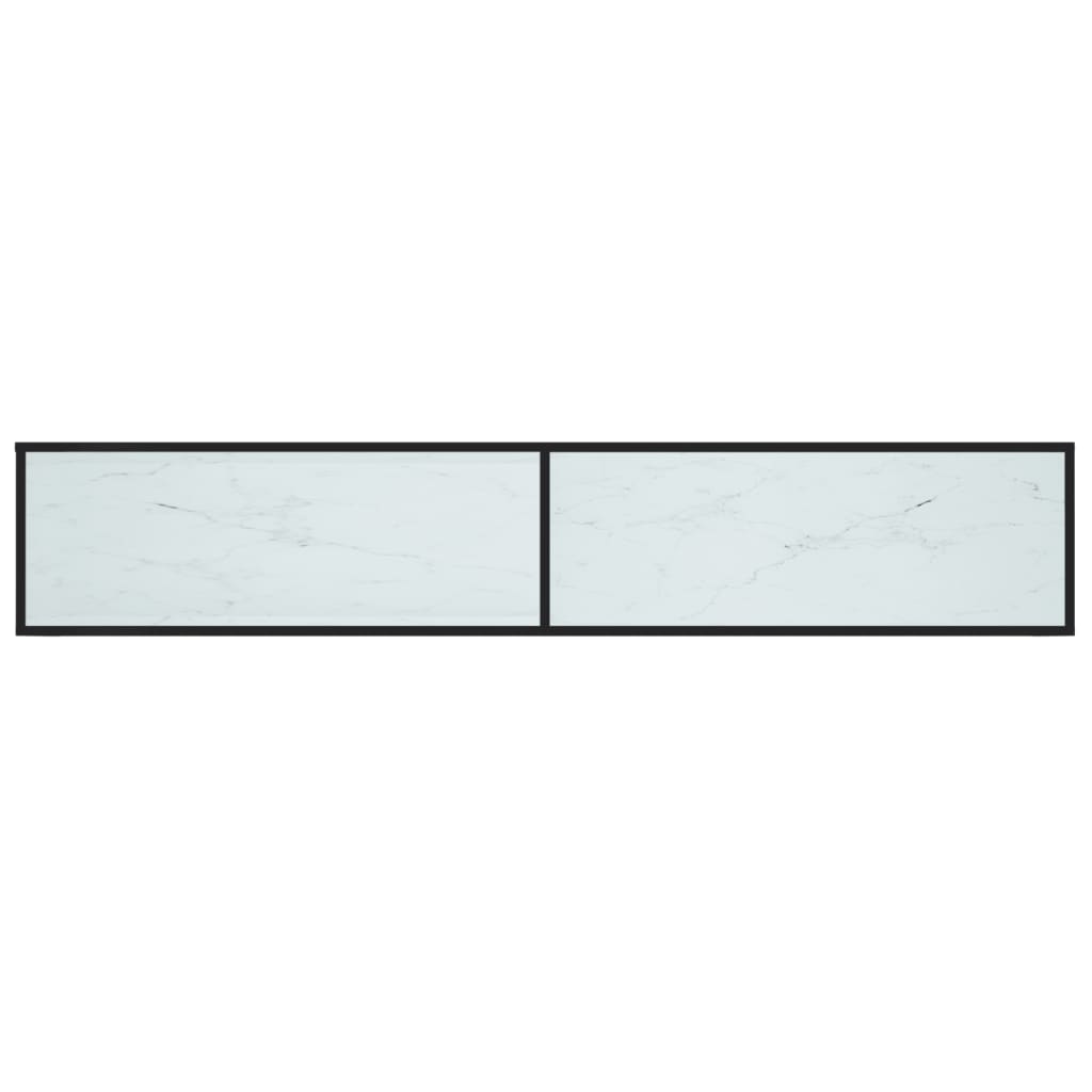 Meuble TV Marbre blanc 220x40x40,5 cm Verre trempé Meubles TV vidaXL   