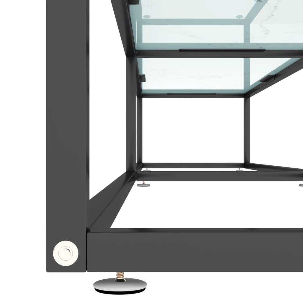 Meuble TV Marbre blanc 220x40x40,5 cm Verre trempé Meubles TV vidaXL   