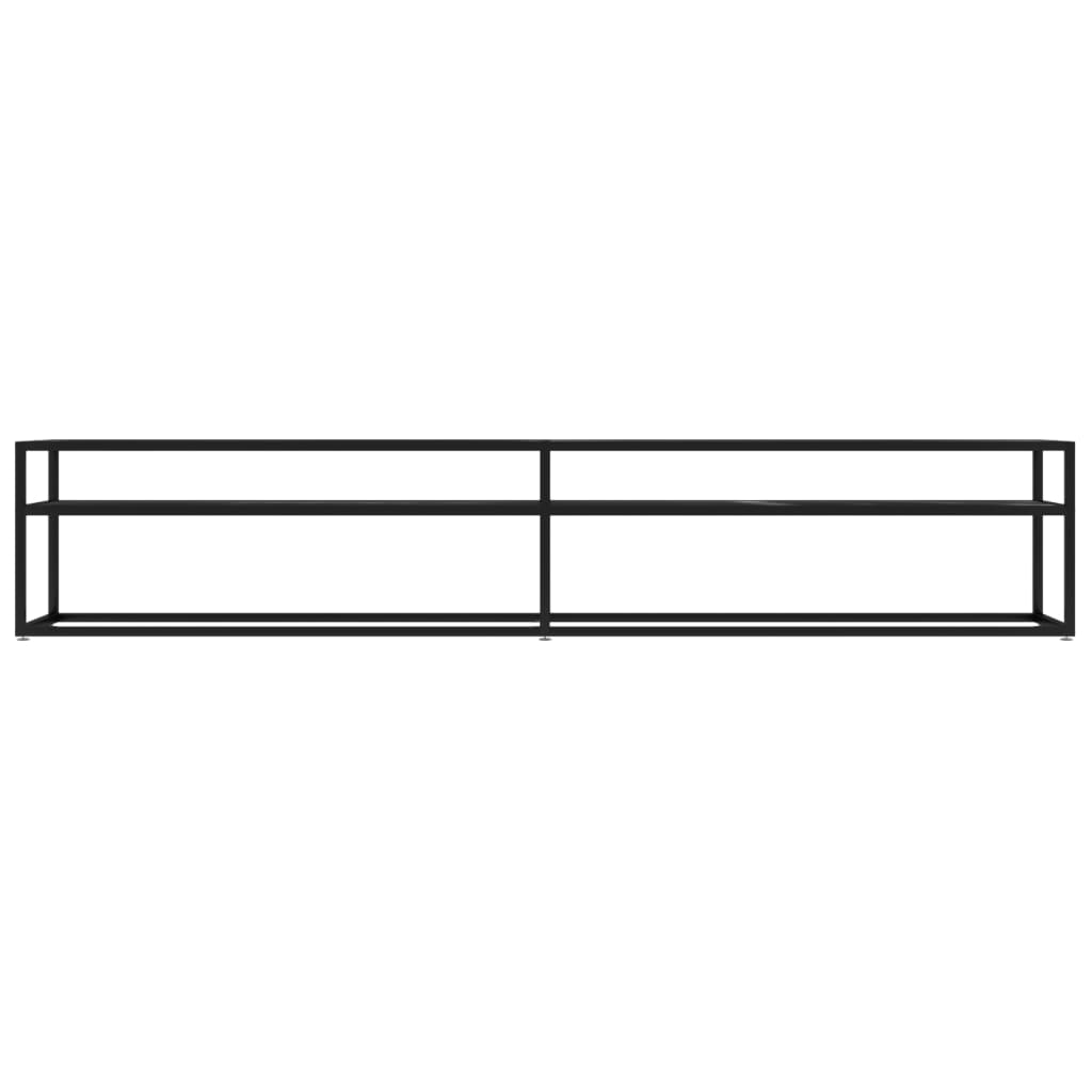 Meuble TV Marbre noir 220x40x40,5 cm Verre trempé Meubles TV vidaXL   