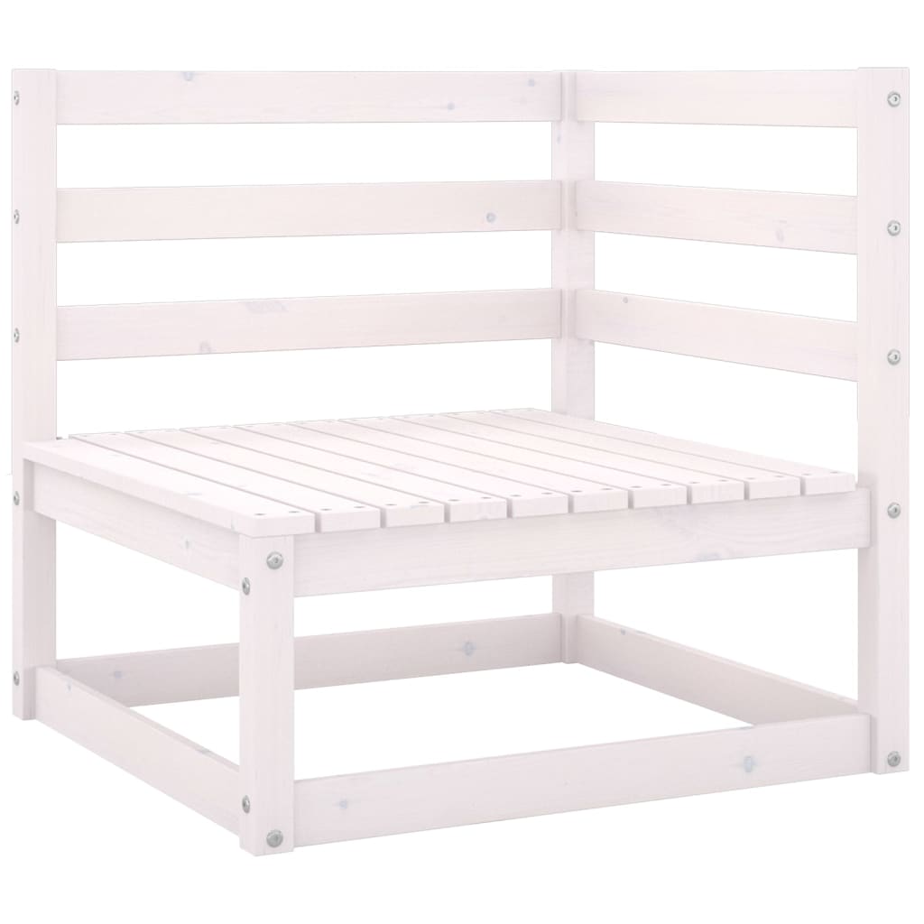 Salon de jardin 4 pcs Blanc Bois de pin massif