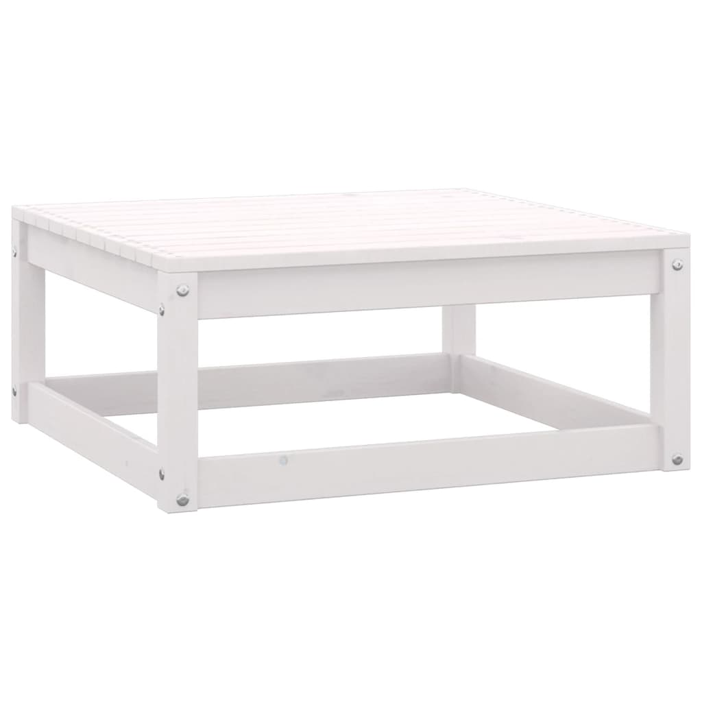 Salon de jardin 4 pcs Blanc Bois de pin massif