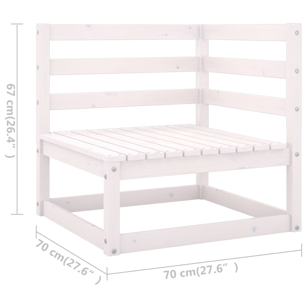 Salon de jardin 4 pcs Blanc Bois de pin massif