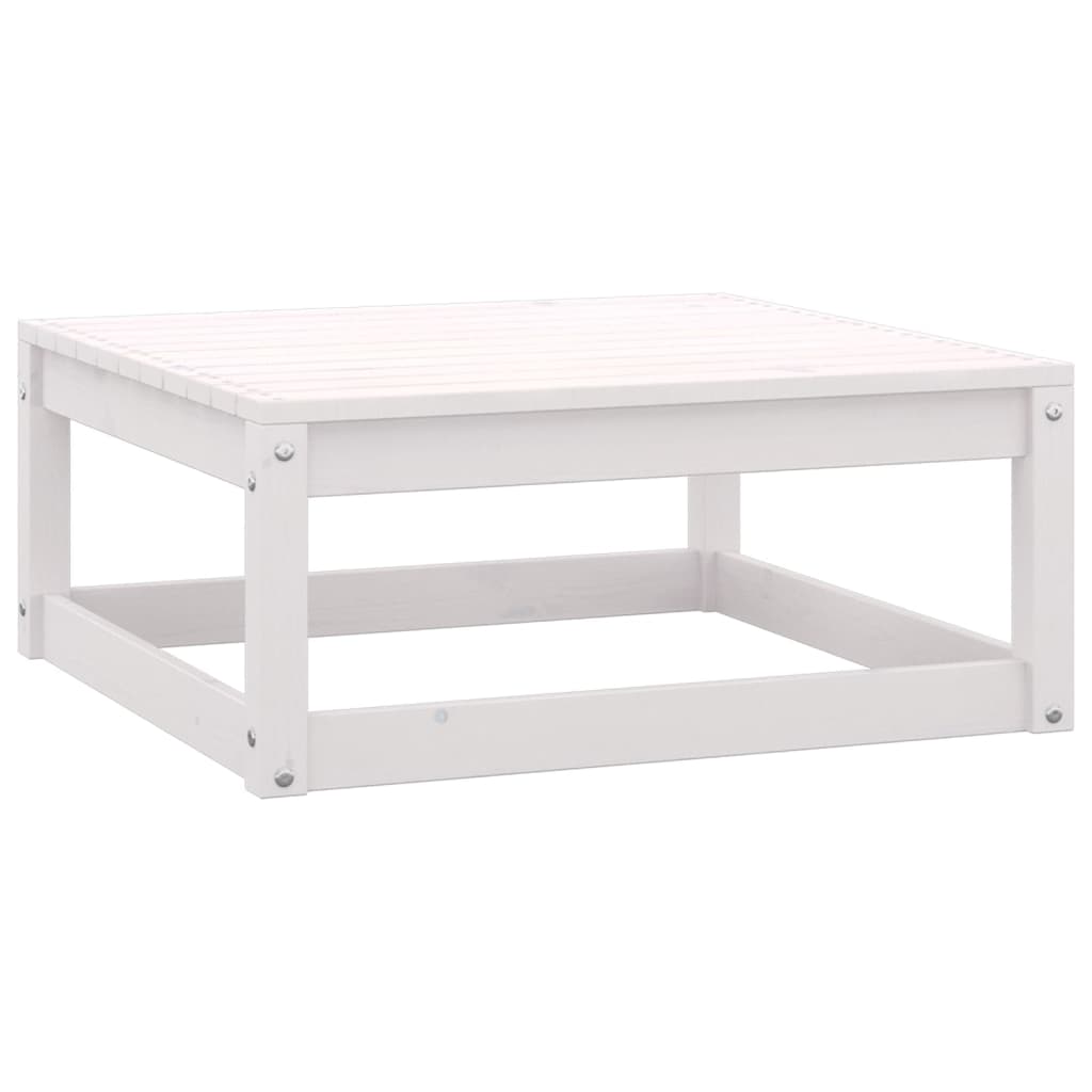 Salon de jardin 6 pcs Blanc Bois de pin massif