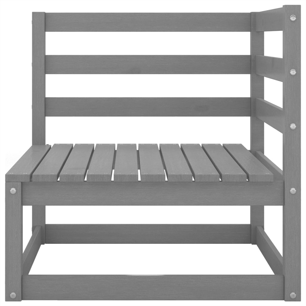 Salon de jardin 6 pcs Gris Bois de pin massif