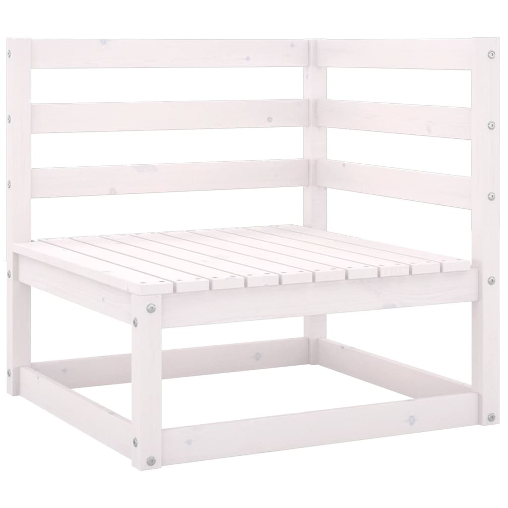 Salon de jardin 8 pcs Blanc Bois de pin massif