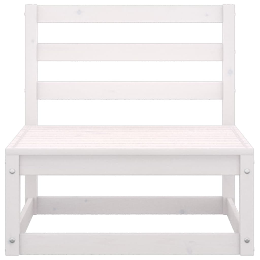 Salon de jardin 8 pcs Blanc Bois de pin massif