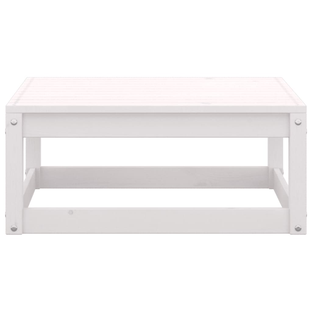 Salon de jardin 8 pcs Blanc Bois de pin massif