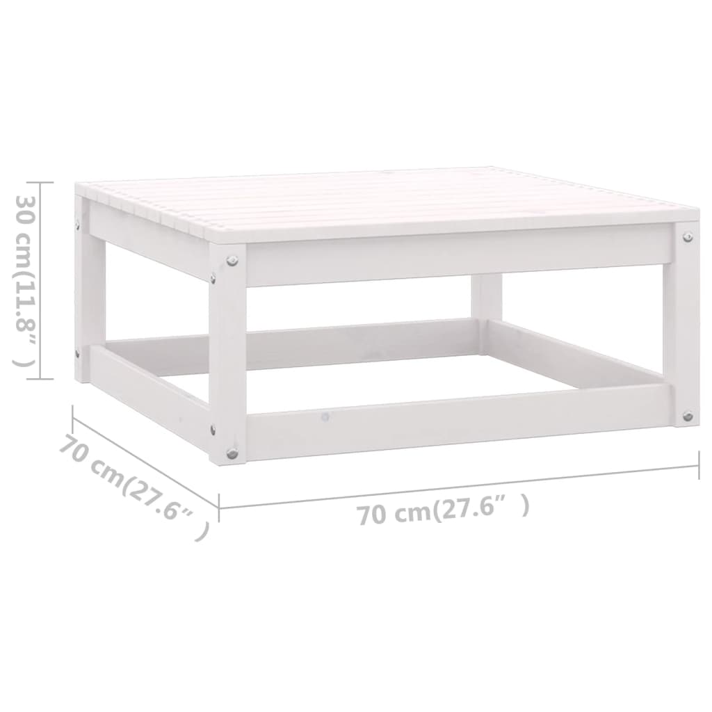 Salon de jardin 8 pcs Blanc Bois de pin massif