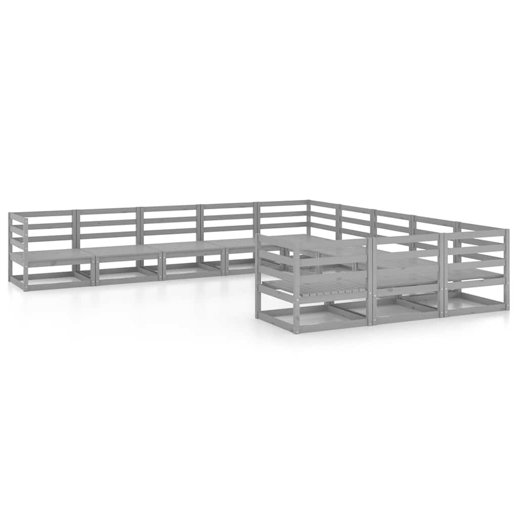 Salon de jardin 11 pcs bois de pin massif - XIOS