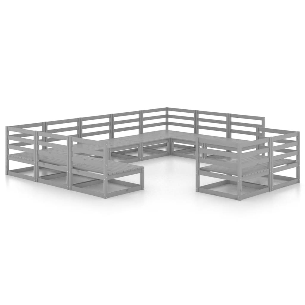Salon de jardin 11 pcs bois de pin massif - XIOS