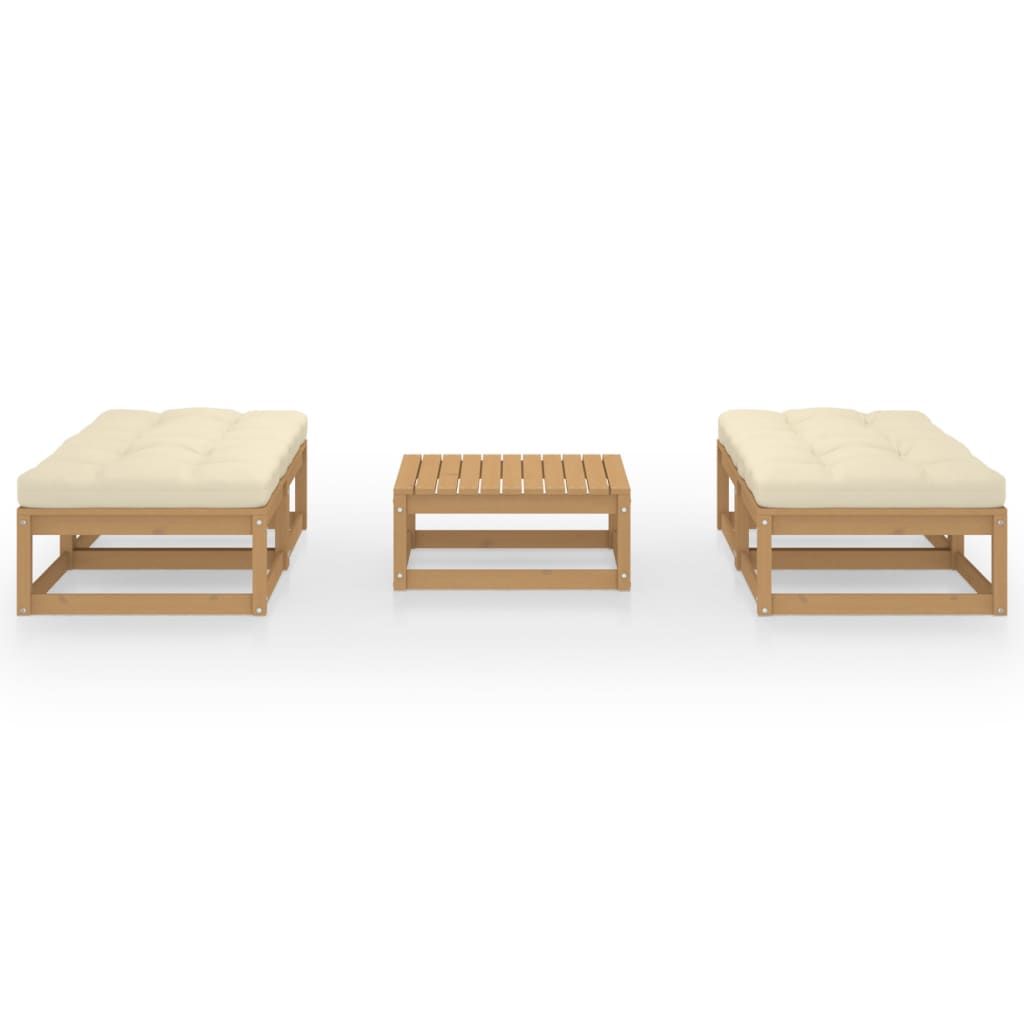 Salon de jardin 5 pcs avec coussins Bois de pin massif