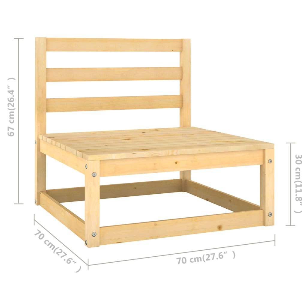 Salon de jardin 7 pcs avec coussins Bois de pin massif
