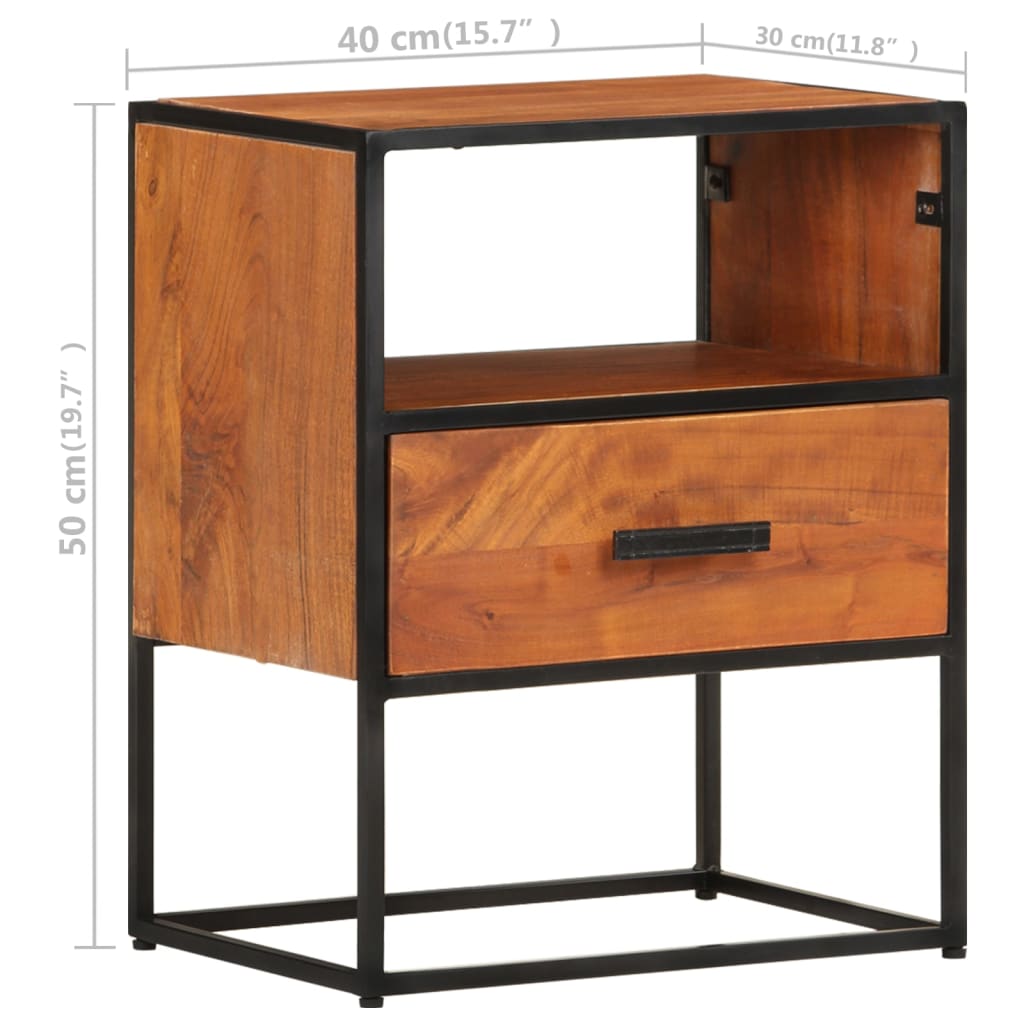 Table de chevet 40x30x50 cm Bois d'acacia massif - XIOS