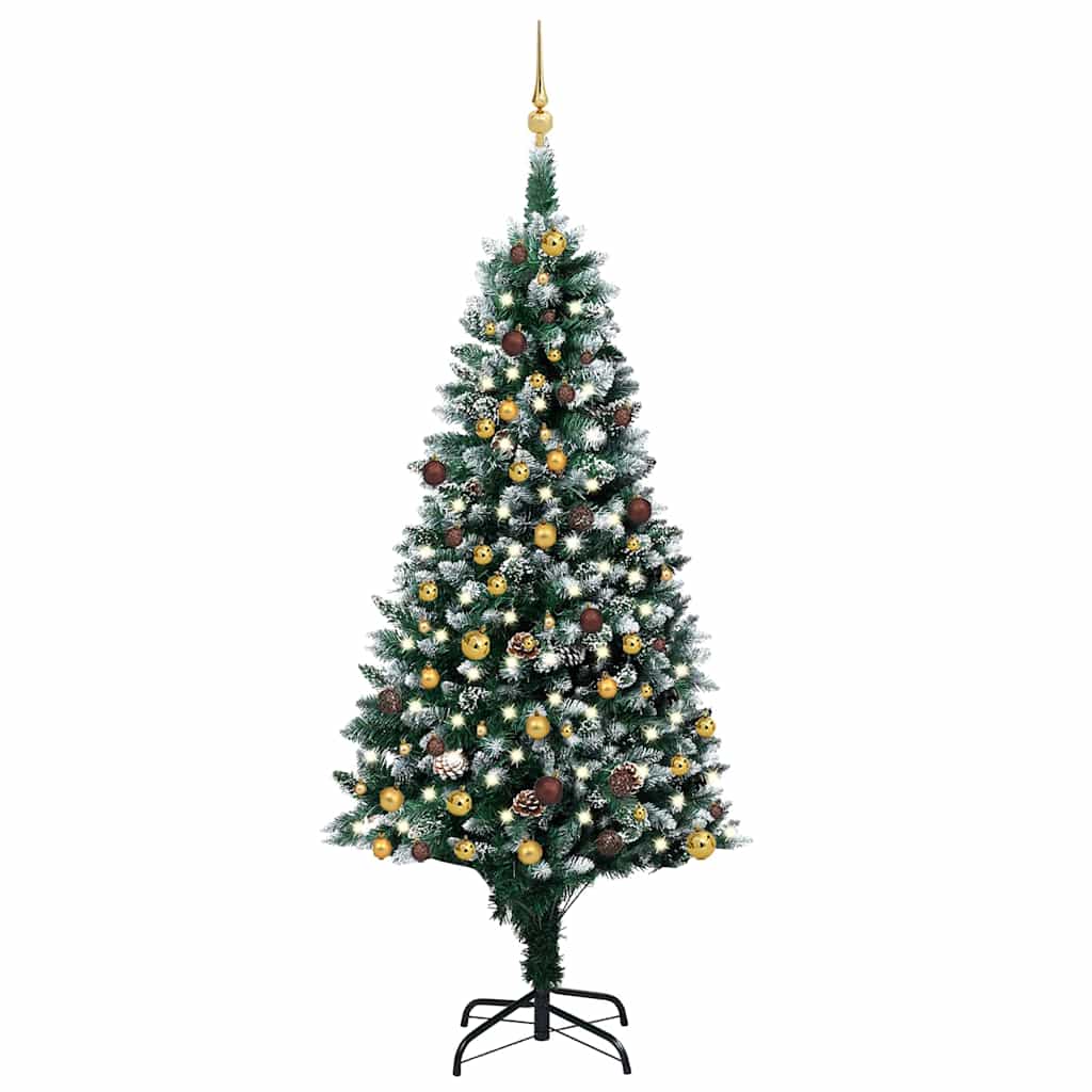 Arbre de Noël artificiel avec LED/boules pommes de pin 210cm - XIOS