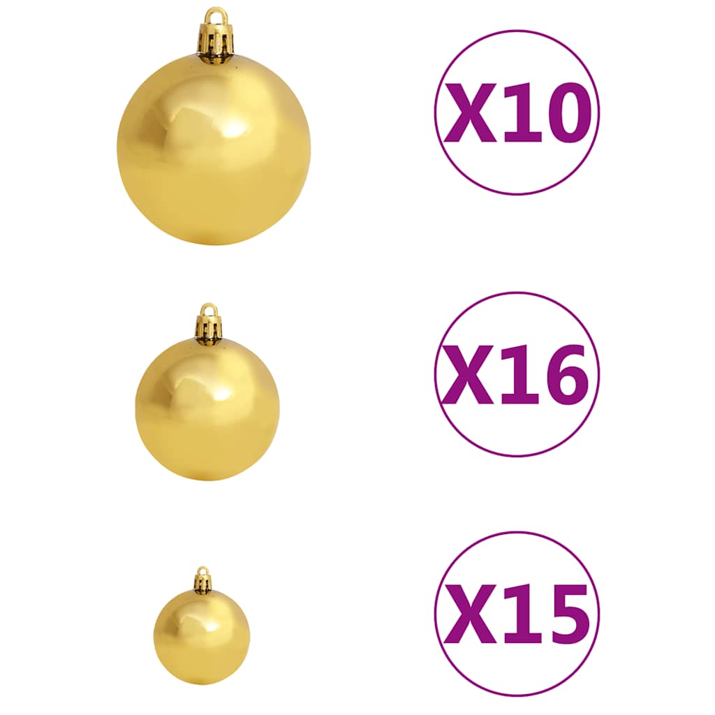 Arbre de Noël artificiel avec LED/boules pommes de pin 210cm - XIOS