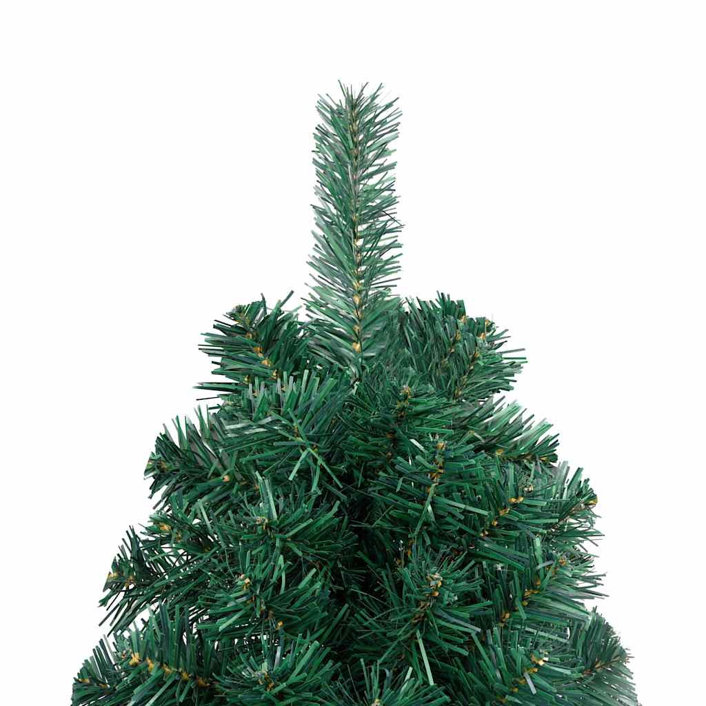 Demi-arbre de Noël artificiel pré-éclairé et boules vert 210 cm - XIOS