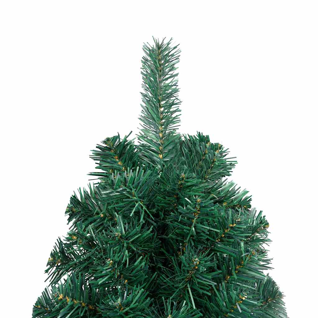 Demi-arbre de Noël artificiel pré-éclairé et boules vert 240 cm - XIOS
