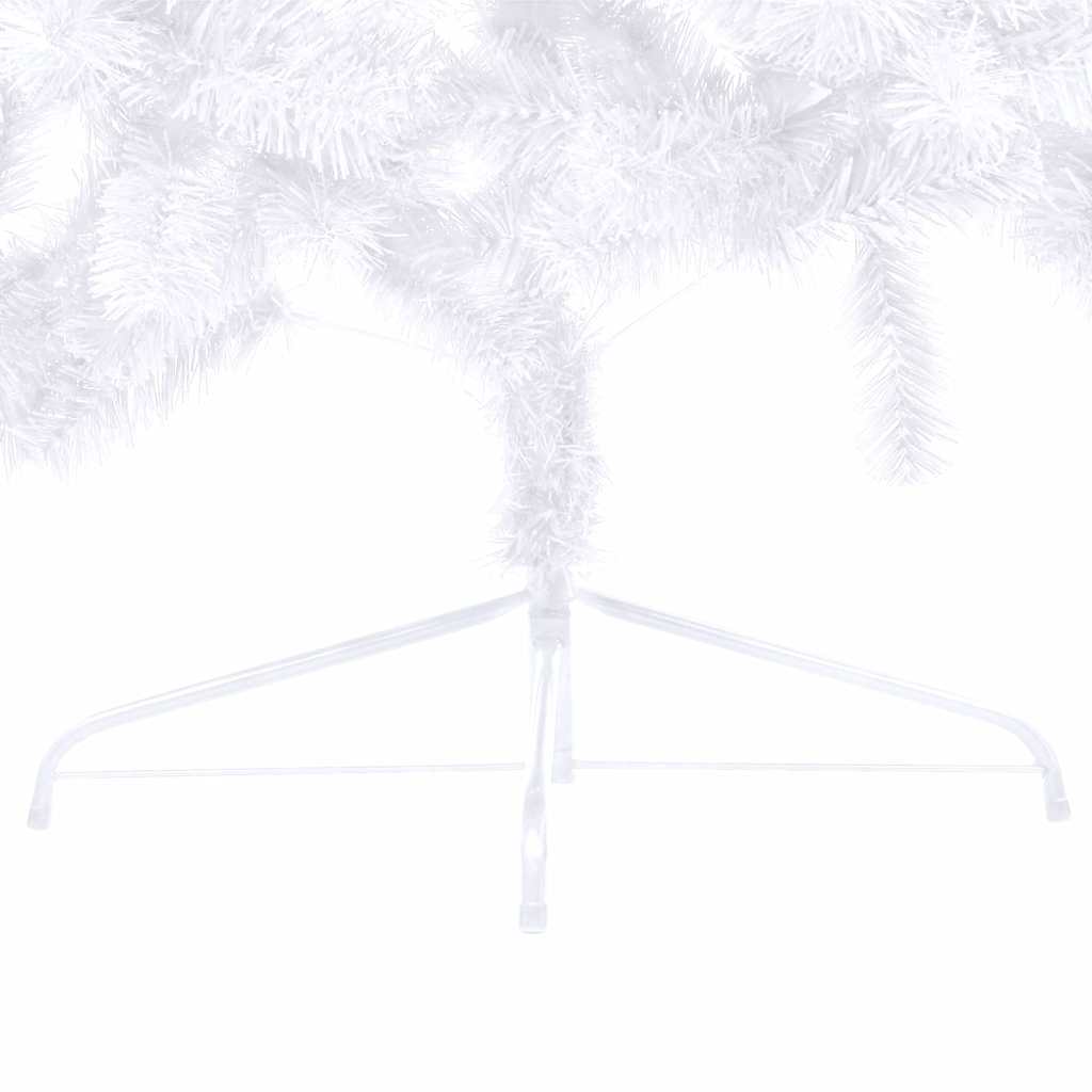 Demi-arbre de Noël artificiel pré-éclairé et boules blanc 240cm - XIOS