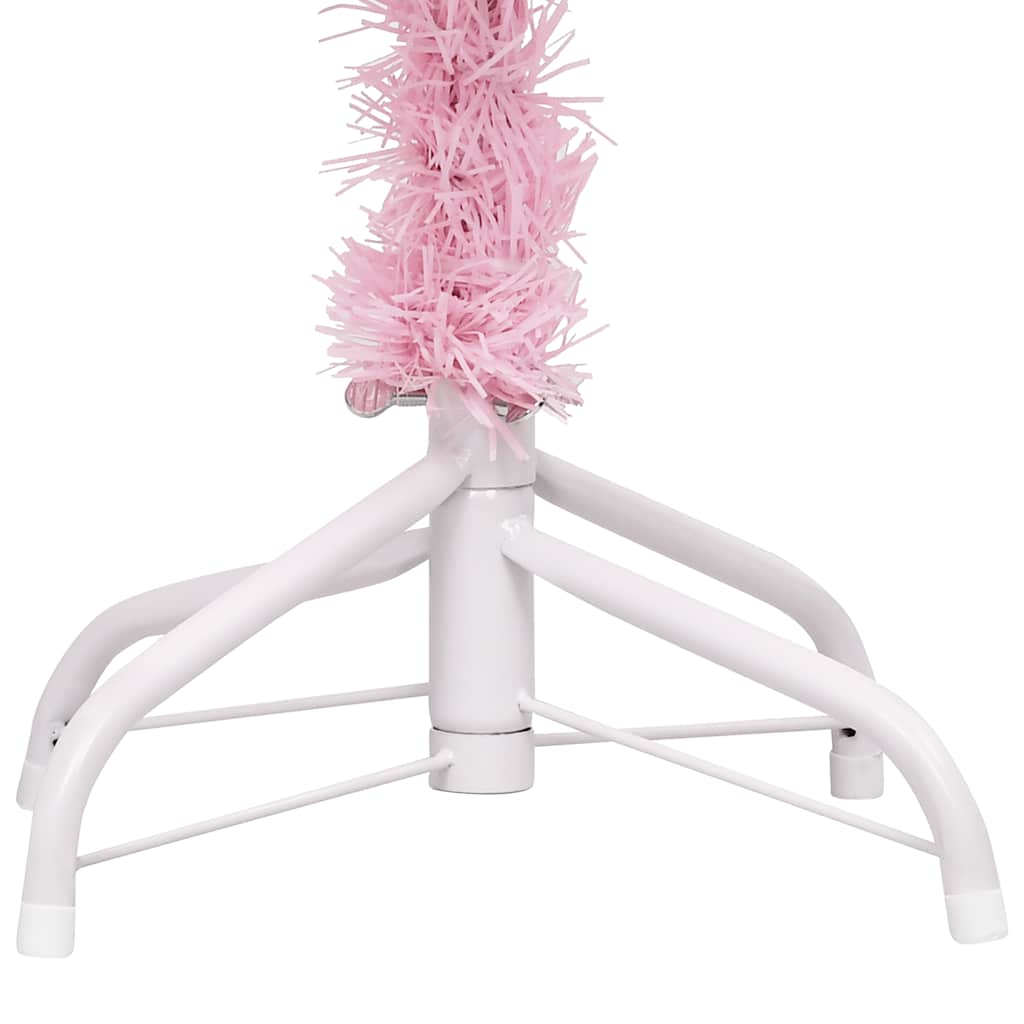 Arbre de Noël artificiel pré-éclairé et boules rose 120 cm PVC - XIOS